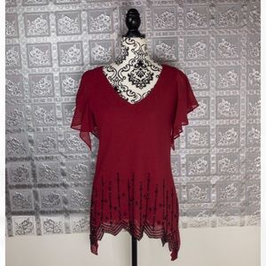 Metaphor Embellished Asymmetrical Formal Top